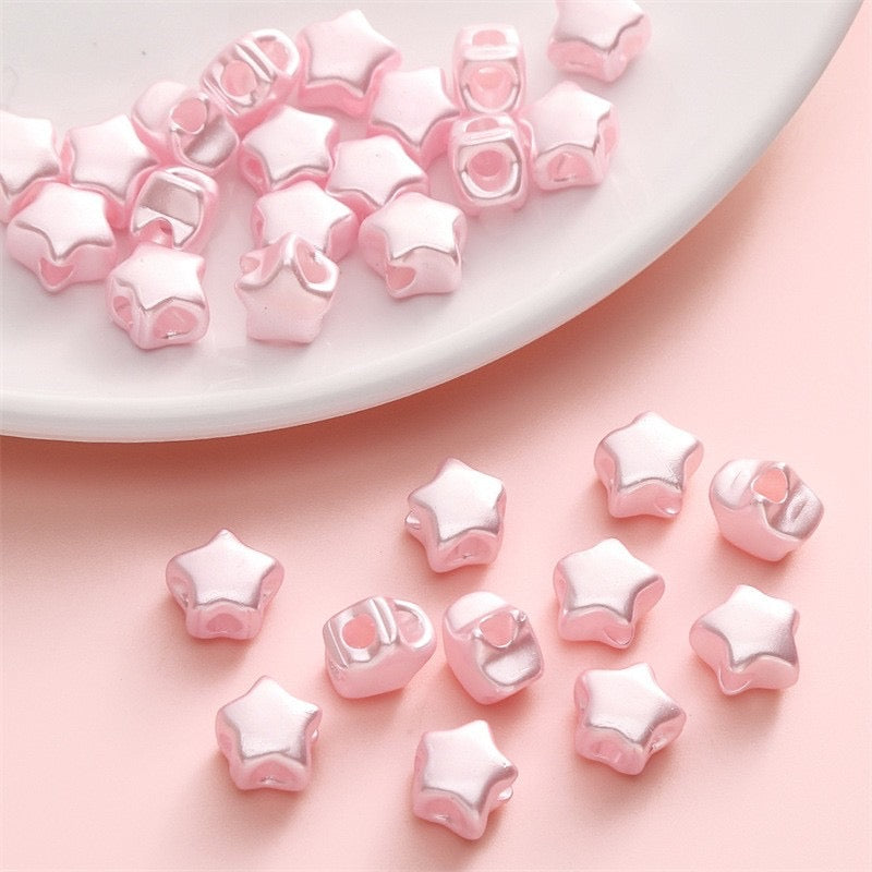 FS0085-9*8MM Size Mixed Colors Imitation Pearls Stars 4 Hole Beads Fit For Beadable Pens