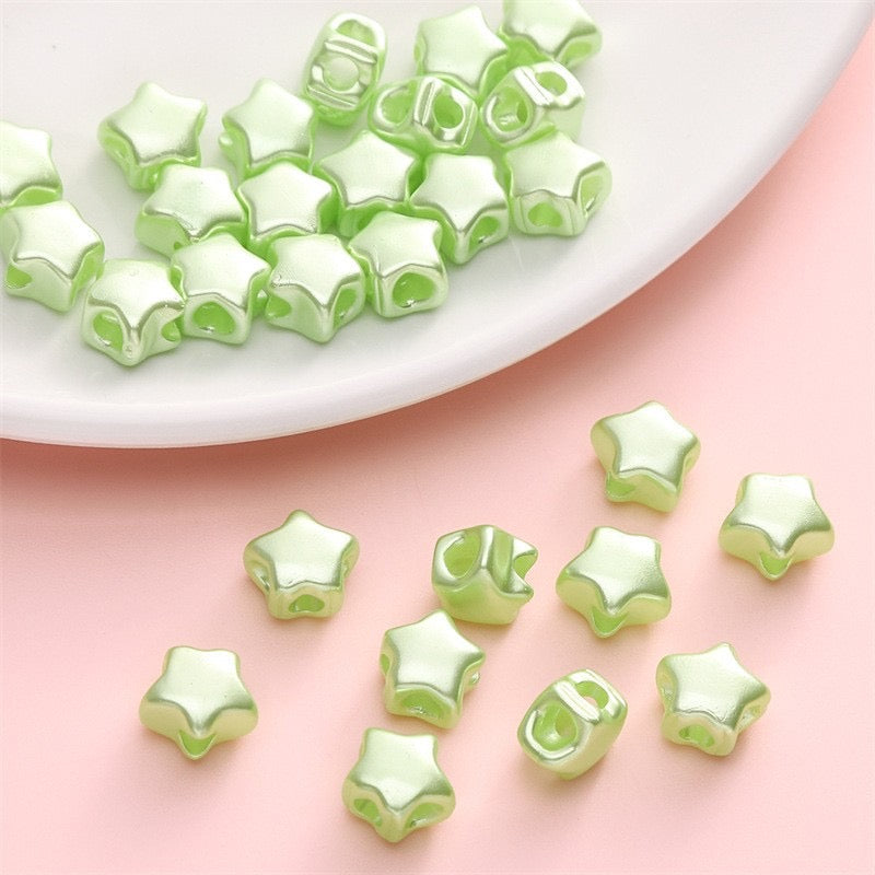 FS0085-9*8MM Size Mixed Colors Imitation Pearls Stars 4 Hole Beads Fit For Beadable Pens