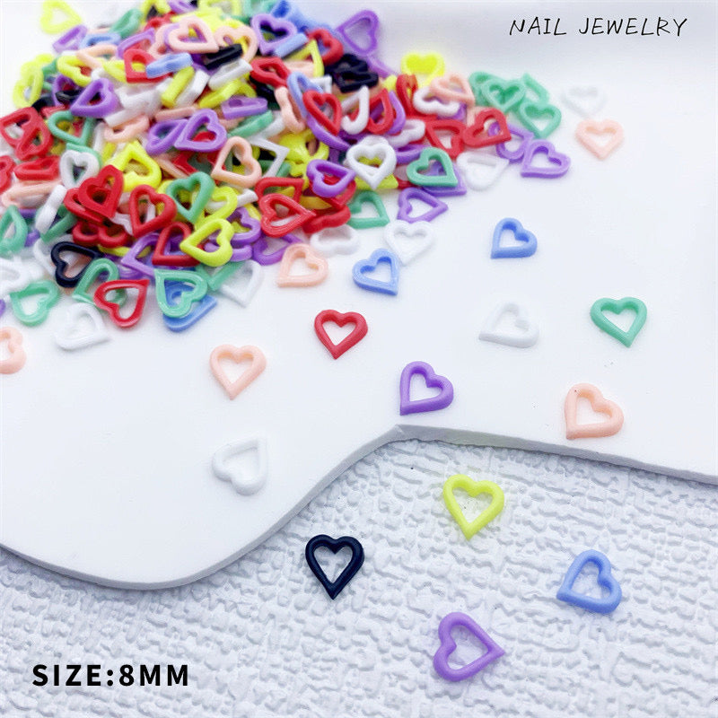 FS1053- 8MM Mixed Color Love Circle Resin Nail Charms For Making Fancy Bead Or Fancy Pen