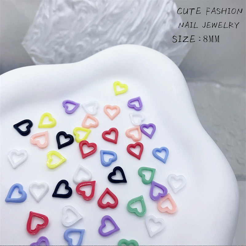 FS1053- 8MM Mixed Color Love Circle Resin Nail Charms For Making Fancy Bead Or Fancy Pen