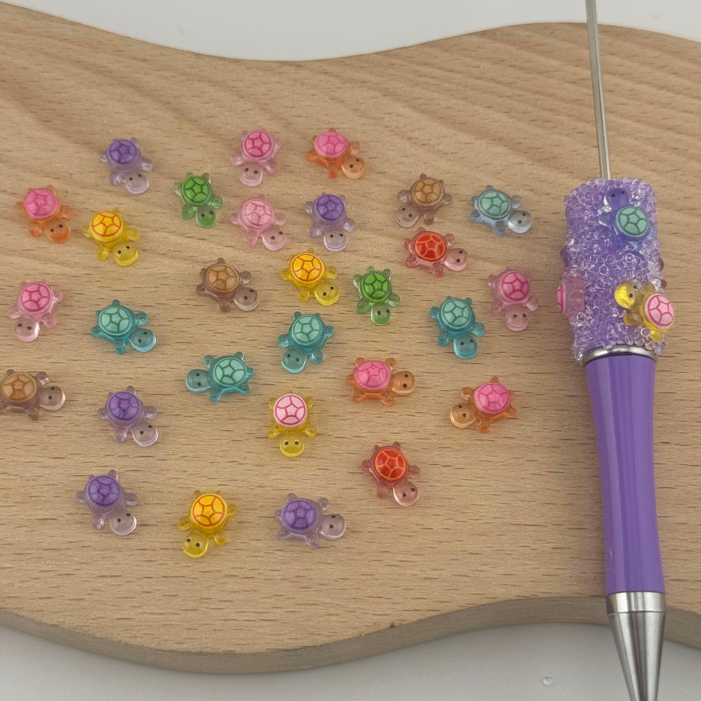 FS1585-11MM Size Luminous Turtle Nail Resin Charms For Making Fancy Pen Or Fancy Bead