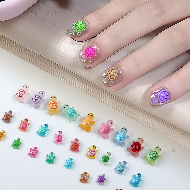FS1585-11MM Size Luminous Turtle Nail Resin Charms For Making Fancy Pen Or Fancy Bead