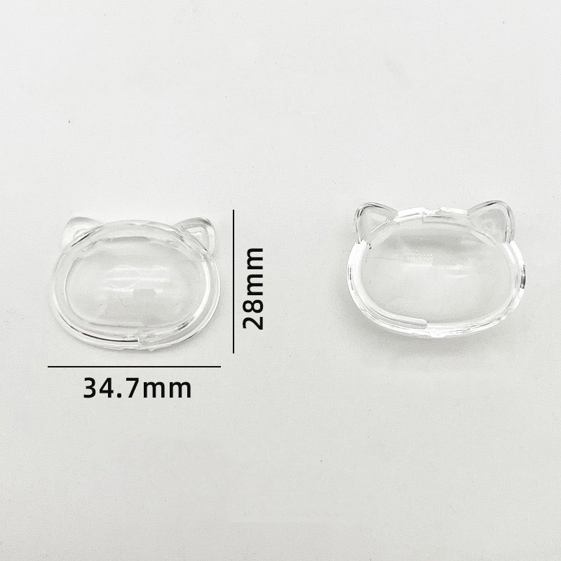 FS0872-35*28MM Cat Head Clear Box Shaker Acrylic Beads Fit For Beadable Pens