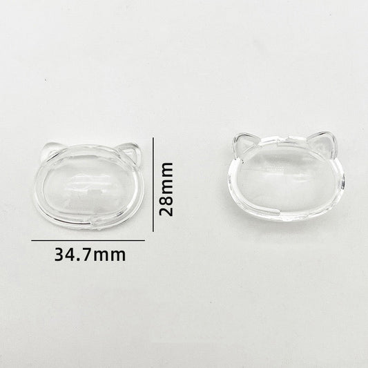 FS0872-35*28MM Cat Head Clear Box Shaker Acrylic Beads Fit For Beadable Pens