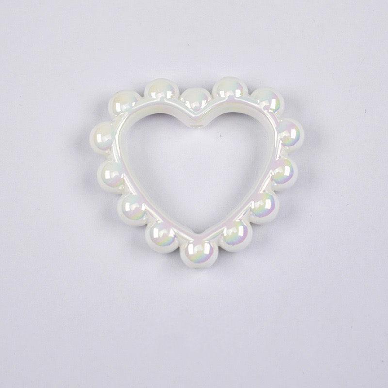 FS2389-39MM Mixed Color Solid Color Heart-shaped Acrylic Bead Frame Fit For Beadable Pens