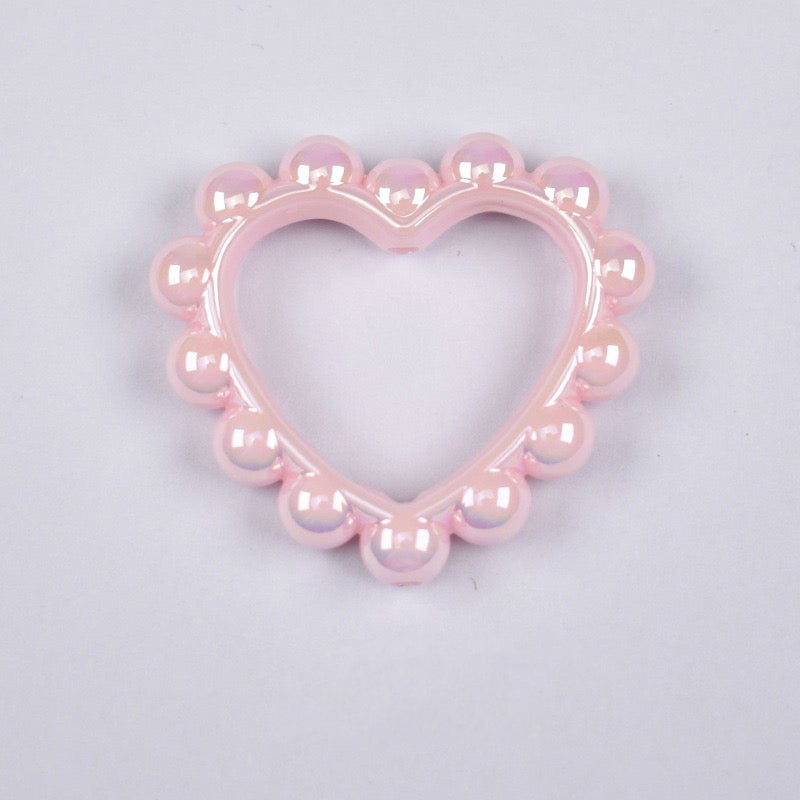 FS2389-39MM Mixed Color Solid Color Heart-shaped Acrylic Bead Frame Fit For Beadable Pens