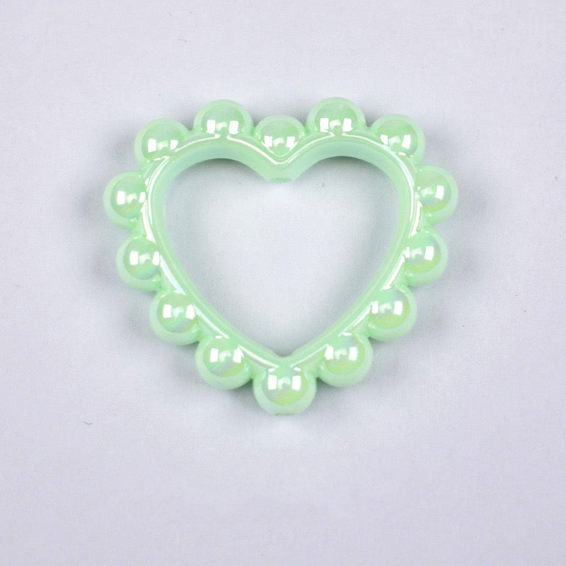 FS2389-39MM Mixed Color Solid Color Heart-shaped Acrylic Bead Frame Fit For Beadable Pens