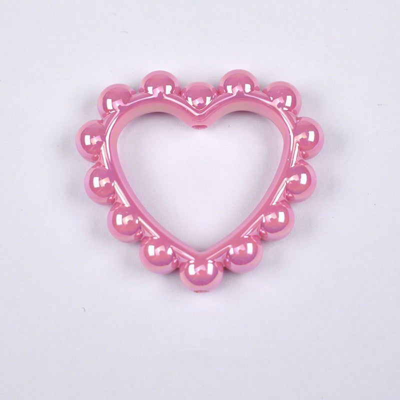 FS2389-39MM Mixed Color Solid Color Heart-shaped Acrylic Bead Frame Fit For Beadable Pens