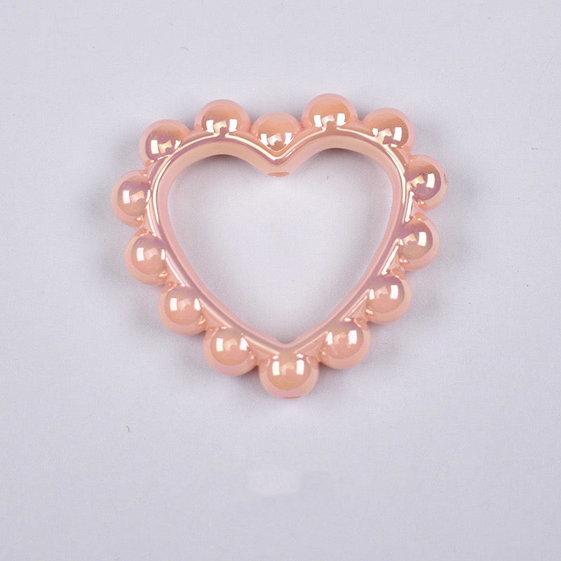 FS2389-39MM Mixed Color Solid Color Heart-shaped Acrylic Bead Frame Fit For Beadable Pens