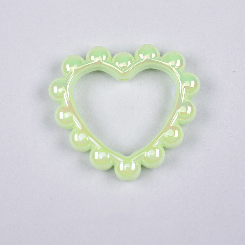 FS2389-39MM Mixed Color Solid Color Heart-shaped Acrylic Bead Frame Fit For Beadable Pens