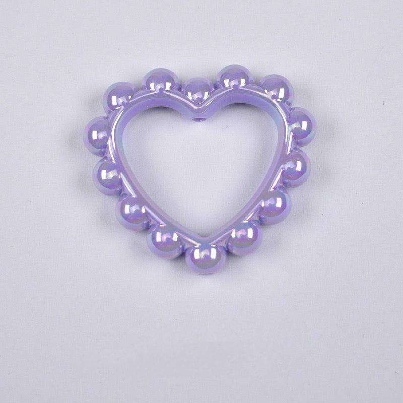 FS2389-39MM Mixed Color Solid Color Heart-shaped Acrylic Bead Frame Fit For Beadable Pens