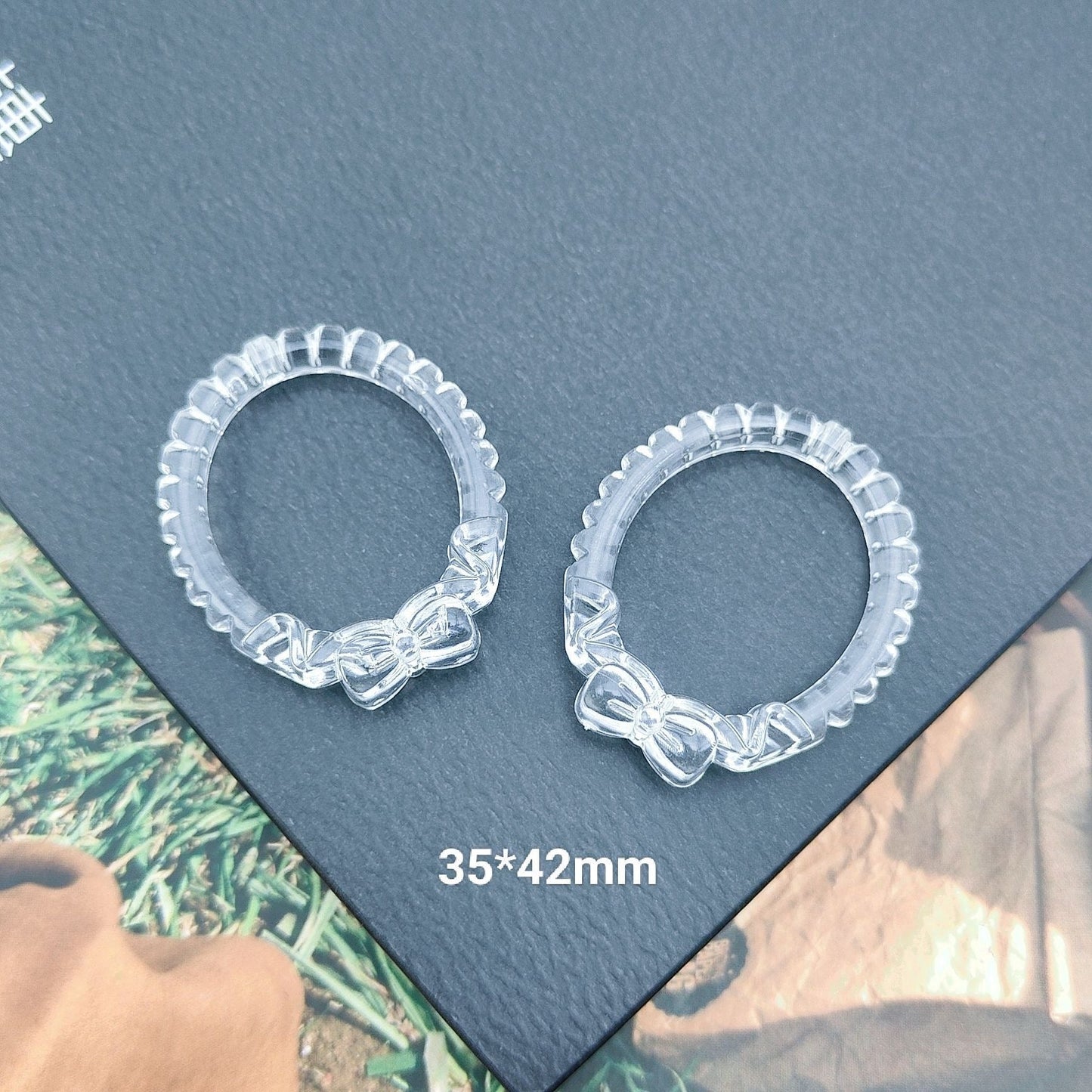FS1593-35*42MM Bow Bead Frame Acrylic Beads Fit For Beadable Pens