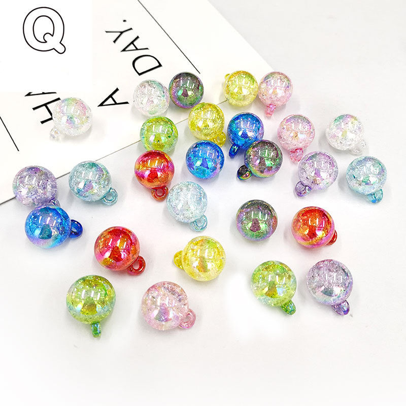 FS1602-16MM Crack Round Dangle Charms Beads For Making Car Hangers
