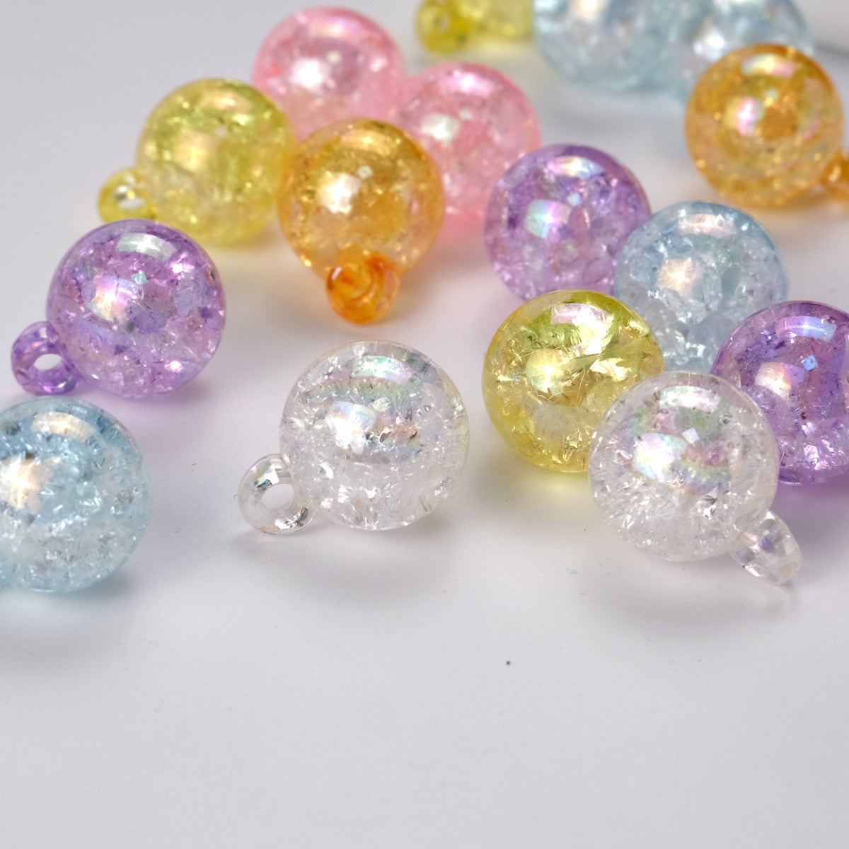 FS1602-16MM Crack Round Dangle Charms Beads For Making Car Hangers