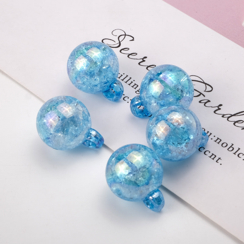 FS1602-16MM Crack Round Dangle Charms Beads For Making Car Hangers