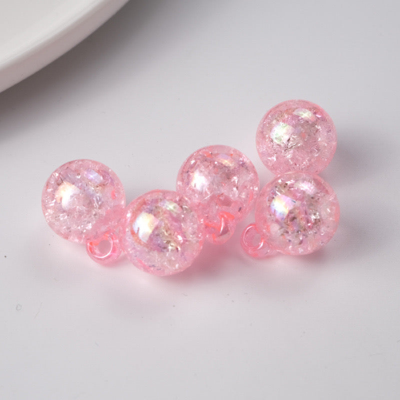 FS1602-16MM Crack Round Dangle Charms Beads For Making Car Hangers