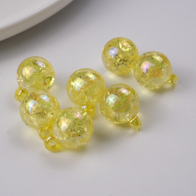 FS1602-16MM Crack Round Dangle Charms Beads For Making Car Hangers