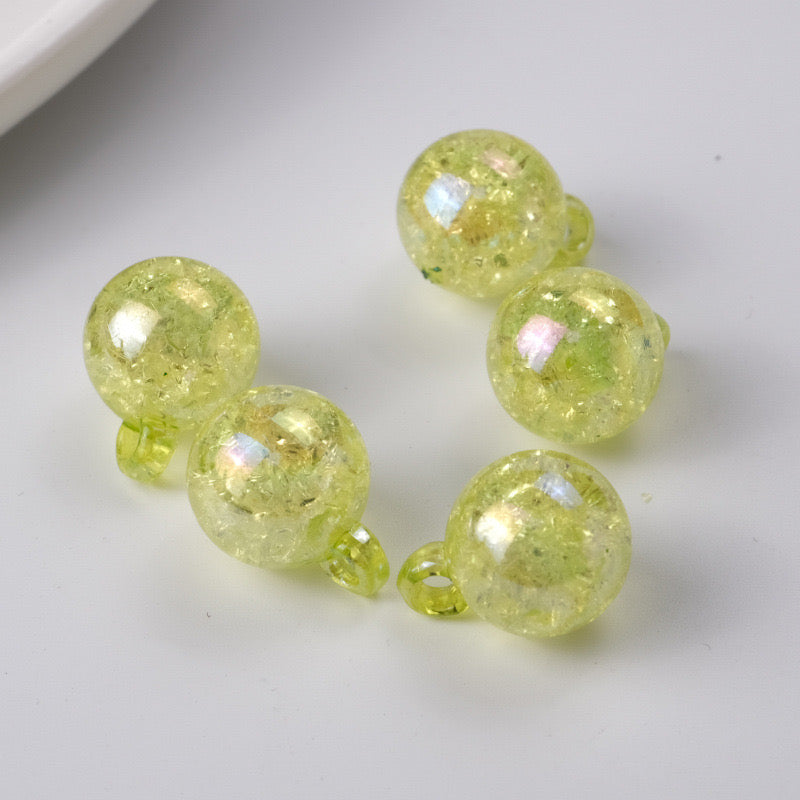 FS1602-16MM Crack Round Dangle Charms Beads For Making Car Hangers