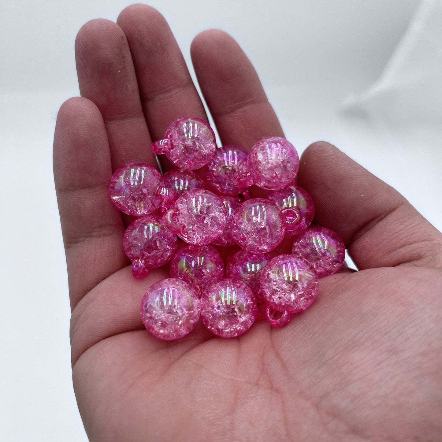 FS1602-16MM Crack Round Dangle Charms Beads For Making Car Hangers