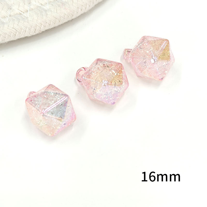 FS1601-16MM Rhombus Crack Dangle Charms Beads For Making Car Hangers