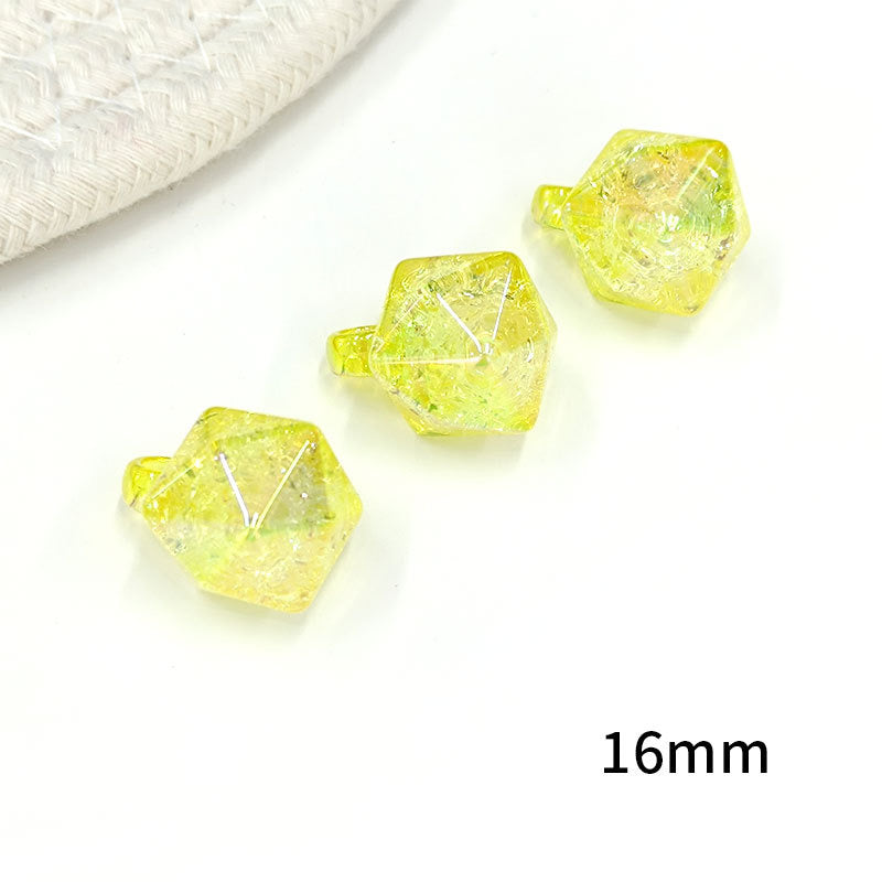 FS1601-16MM Rhombus Crack Dangle Charms Beads For Making Car Hangers