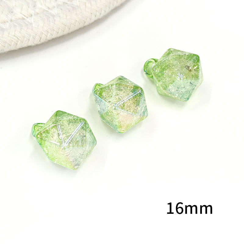 FS1601-16MM Rhombus Crack Dangle Charms Beads For Making Car Hangers