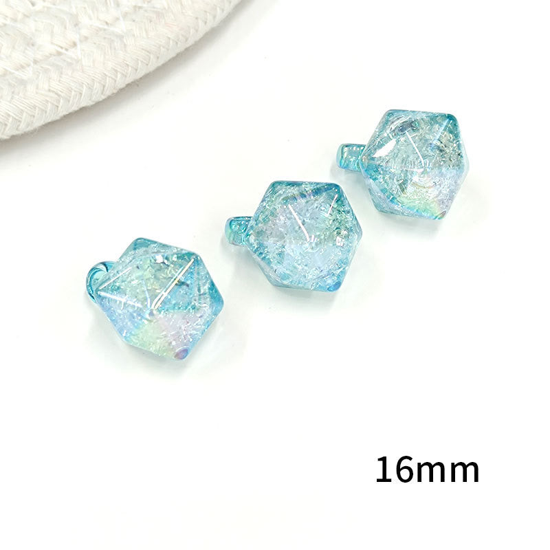 FS1601-16MM Rhombus Crack Dangle Charms Beads For Making Car Hangers