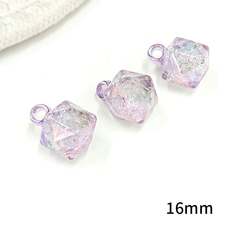 FS1601-16MM Rhombus Crack Dangle Charms Beads For Making Car Hangers