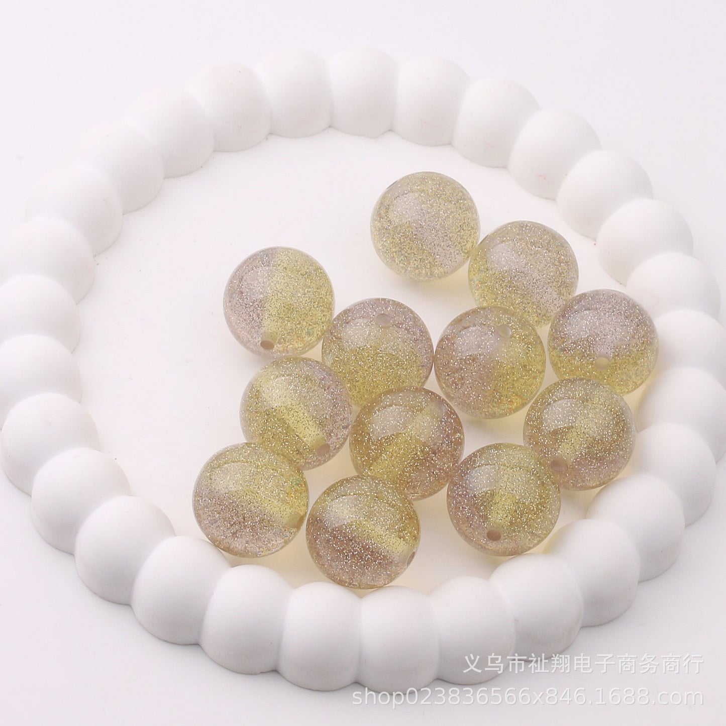 FS1628-20MM Gliter Resin Beads Fit For Beadable Pens