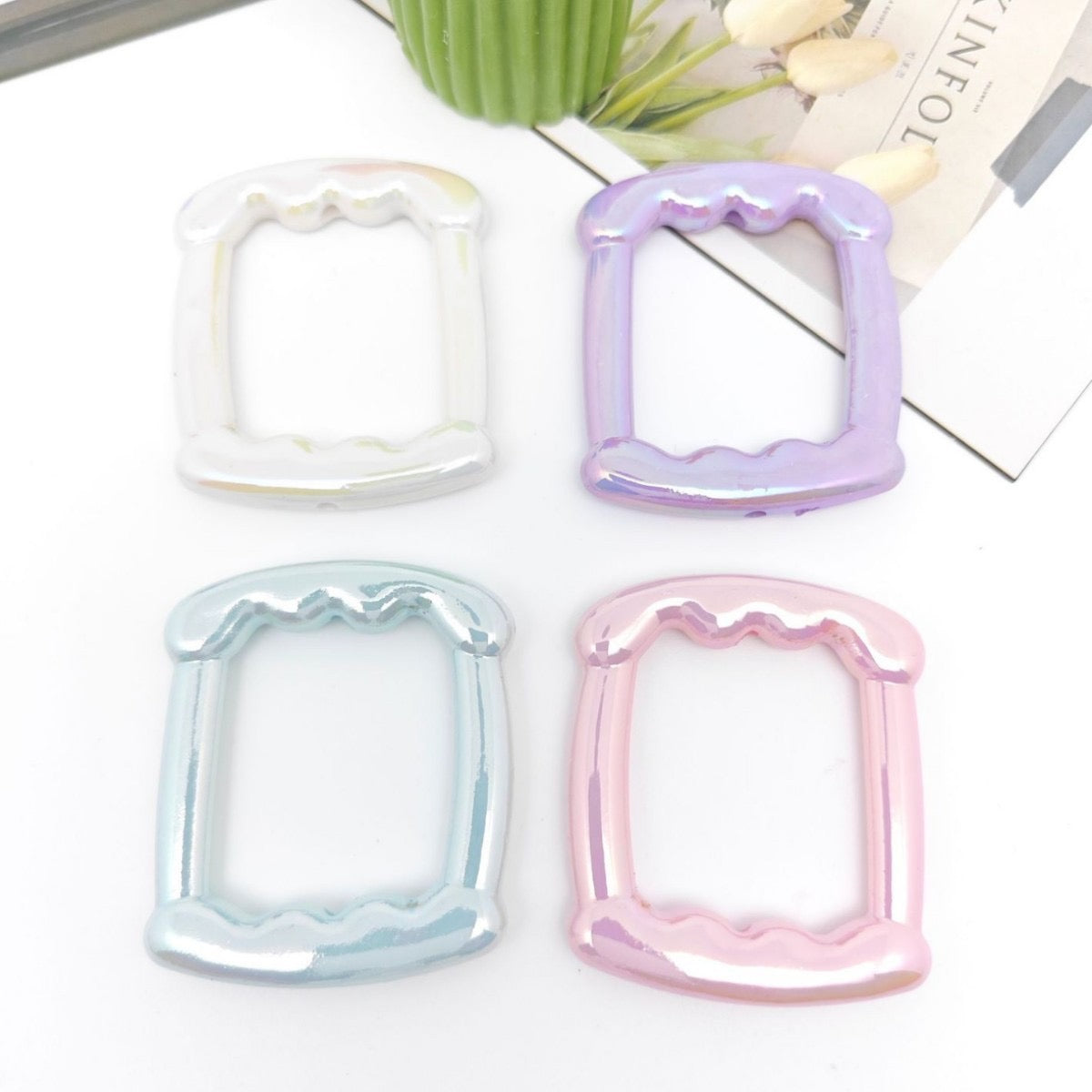 FS0388-53*47MM Mixed Color Rectangular Frame Fit For Beadspen Beads