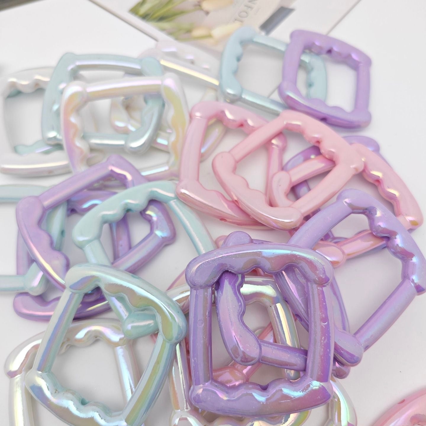 FS0388-53*47MM Mixed Color Rectangular Frame Fit For Beadspen Beads