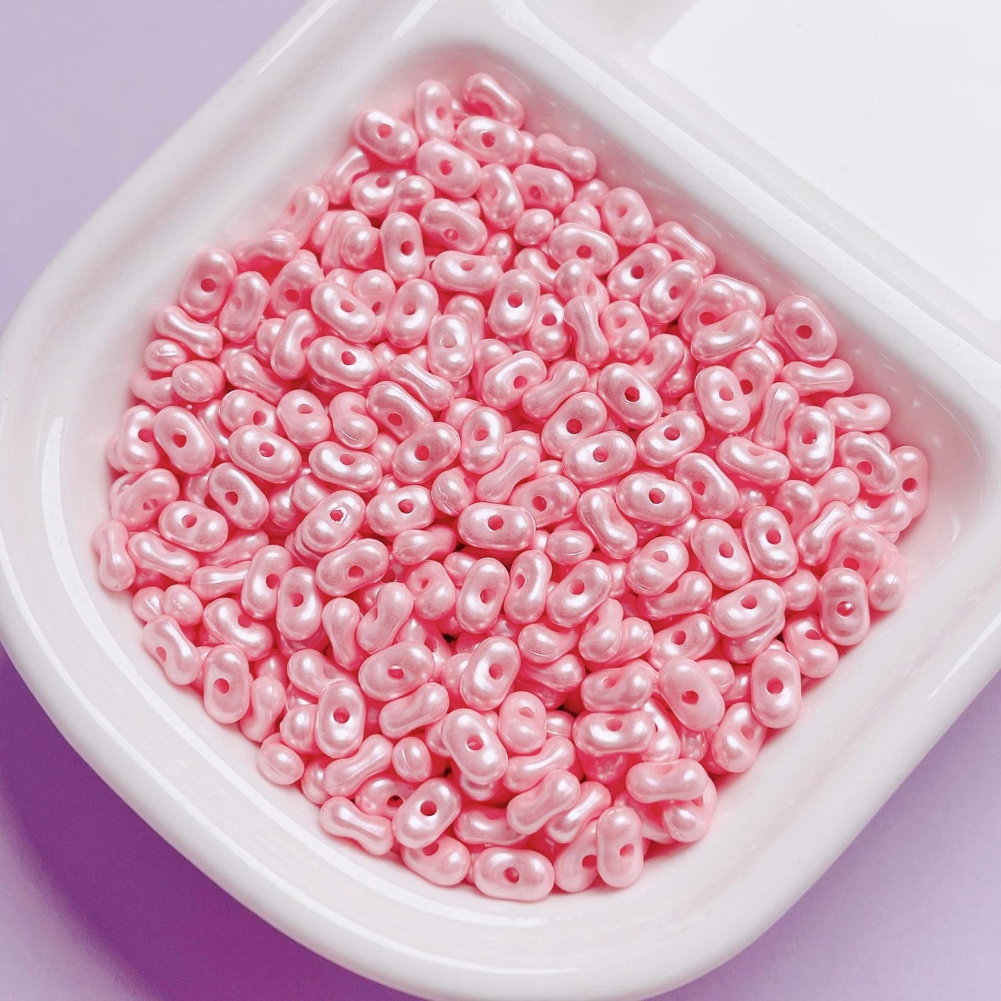 FS1655-3*6mm Solid Color Pearl Looking Peanut Beads For Making Keychain