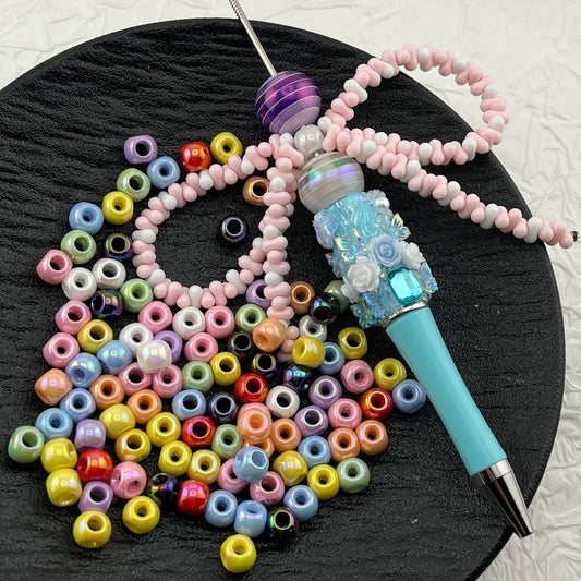 FS0083- 8MM Mixed Color UV 4 Hole Aceylic beads Fit For Beadable Pens