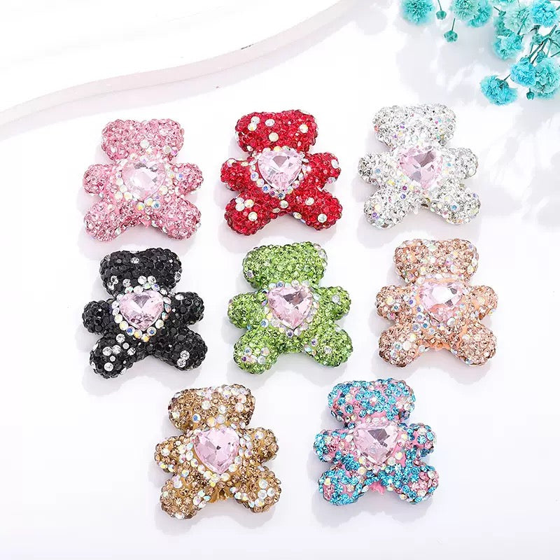 FS3992-2.8*3cm Sparkling Bear Clay Beads Fit For Beadable Pens