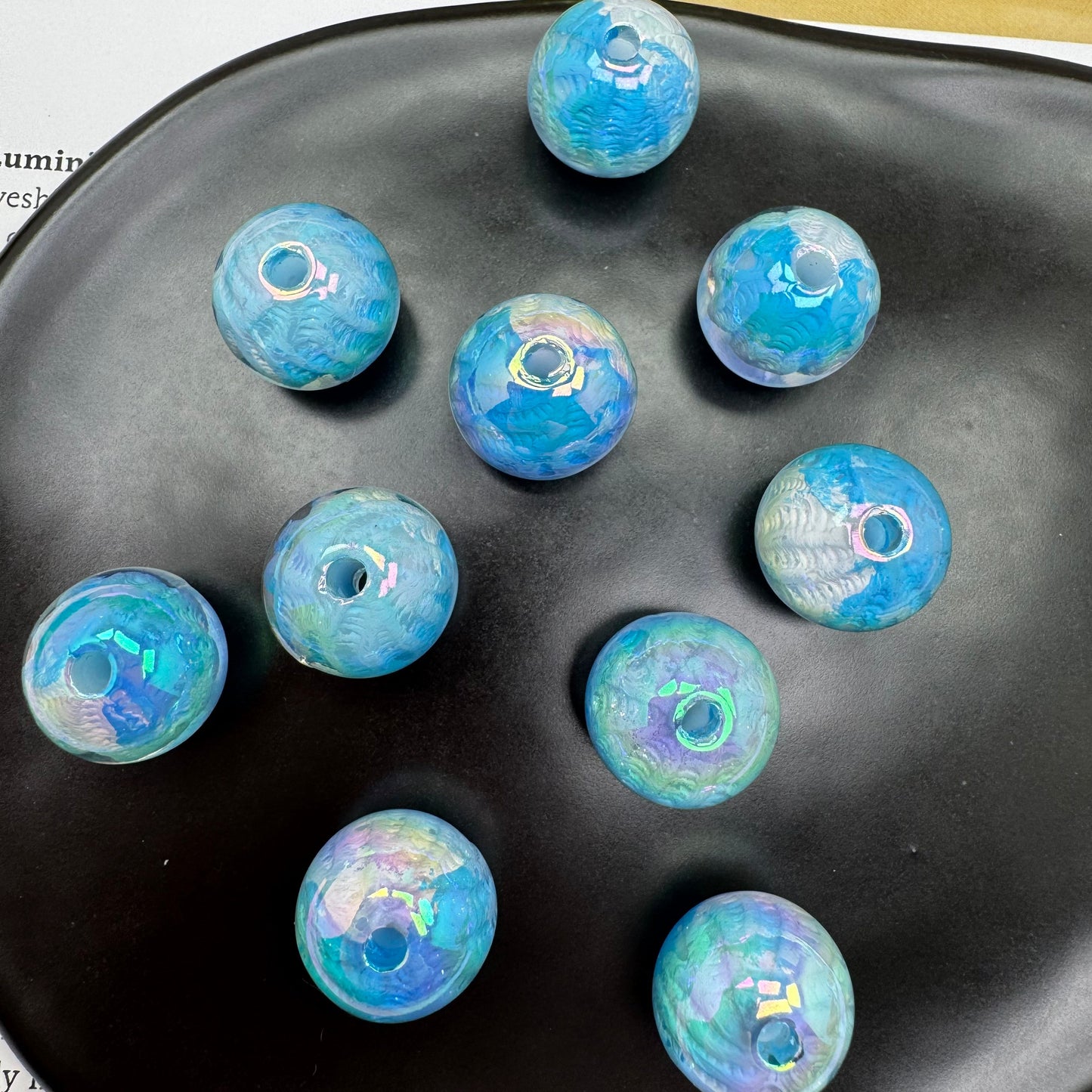 FS3055-16mm Round Oil Painting Resin Beads Fit For Beadable Pens
