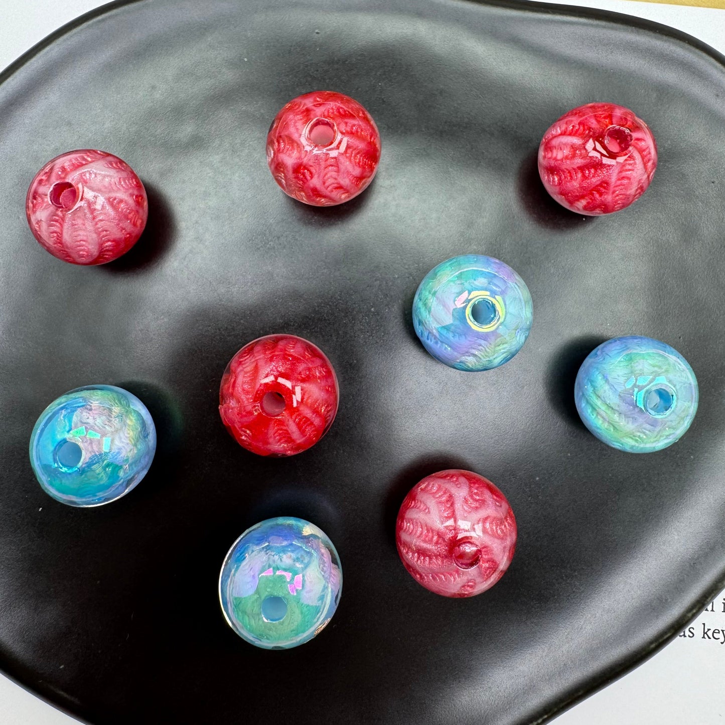 FS3055-16mm Round Oil Painting Resin Beads Fit For Beadable Pens