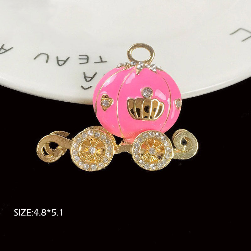 FS1426-4.8*5.1mm Pumpkin Cart Alloy Charms, Alloy Cinderella Pumpkin Cart