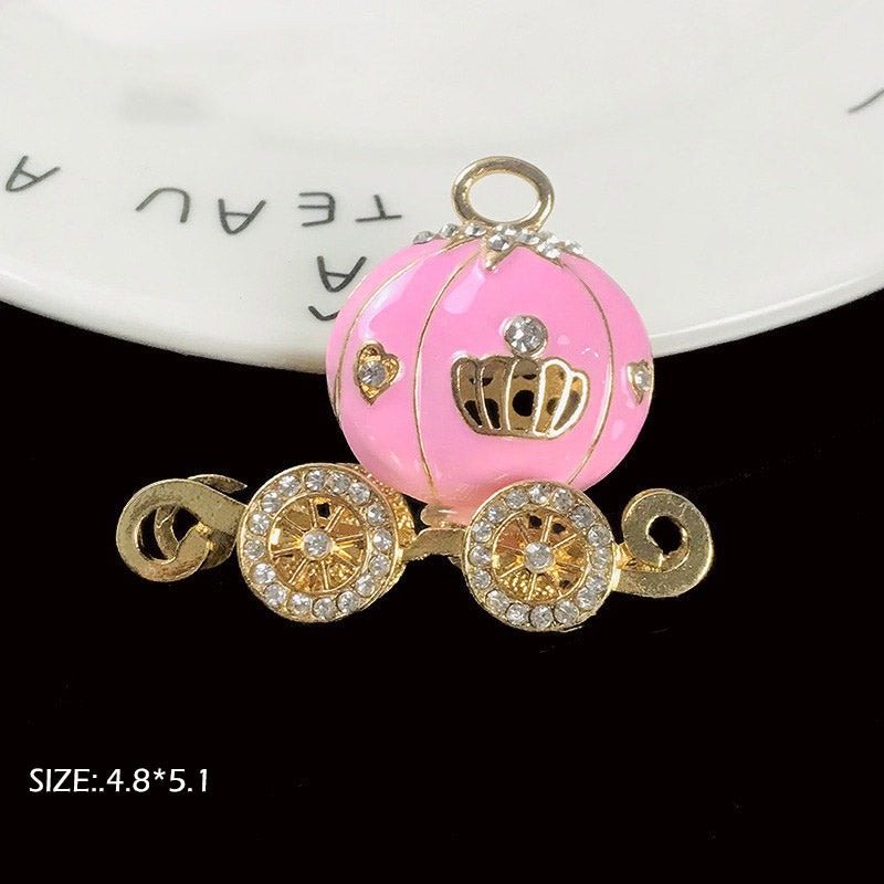 FS1426-4.8*5.1mm Pumpkin Cart Alloy Charms, Alloy Cinderella Pumpkin Cart