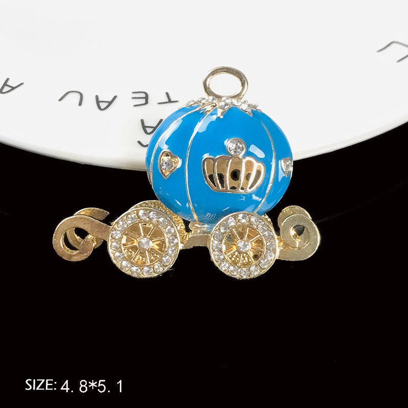 FS1426-4.8*5.1mm Pumpkin Cart Alloy Charms, Alloy Cinderella Pumpkin Cart