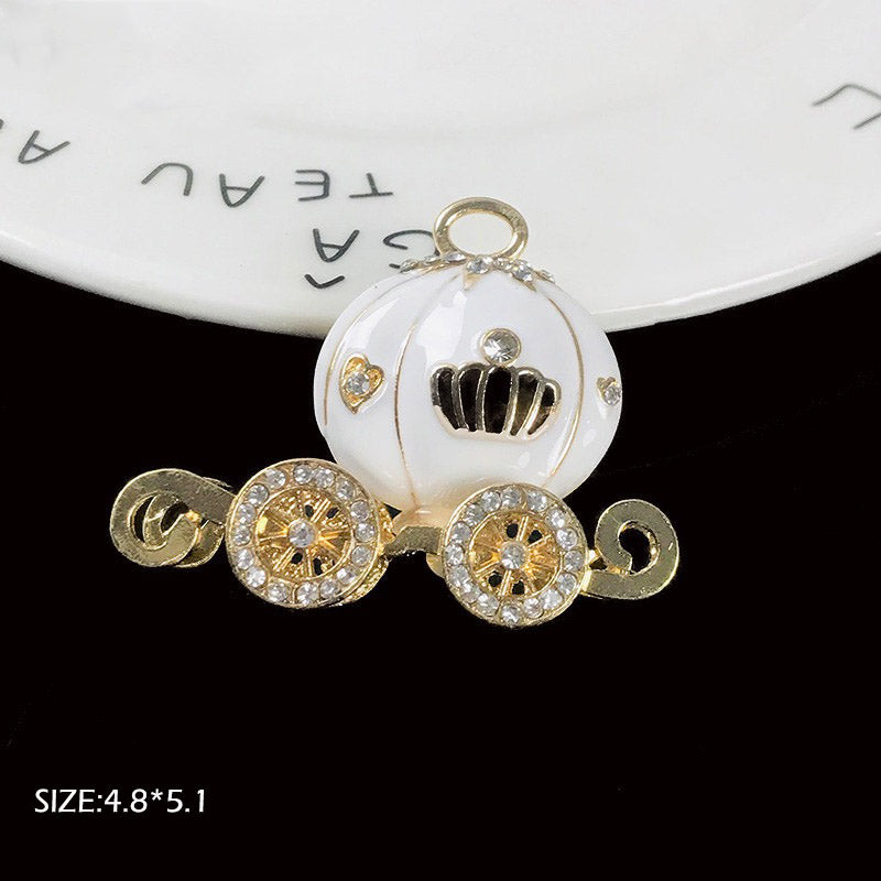 FS1426-4.8*5.1mm Pumpkin Cart Alloy Charms, Alloy Cinderella Pumpkin Cart