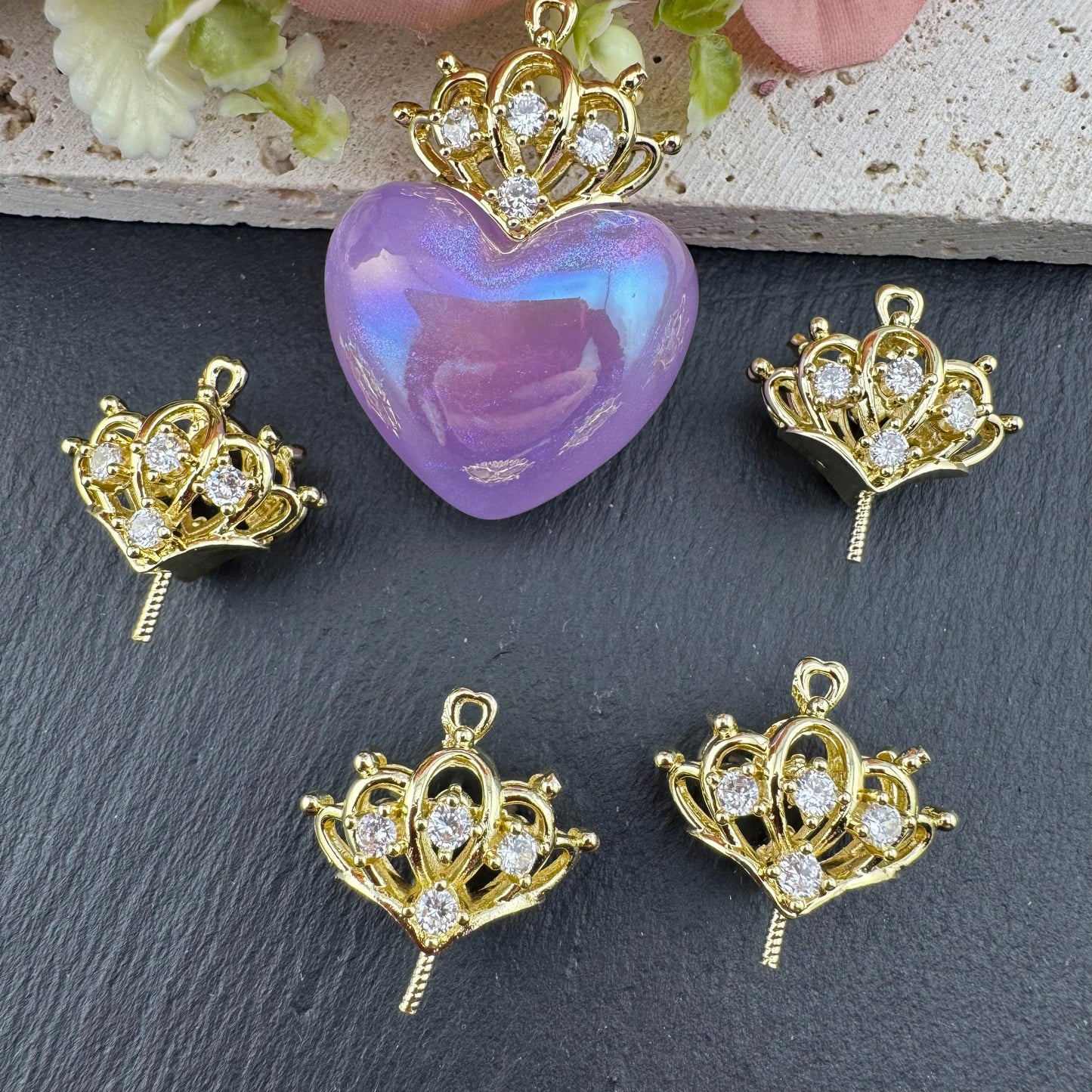 FS4636-Heart Crwon Metal Diamond Pin