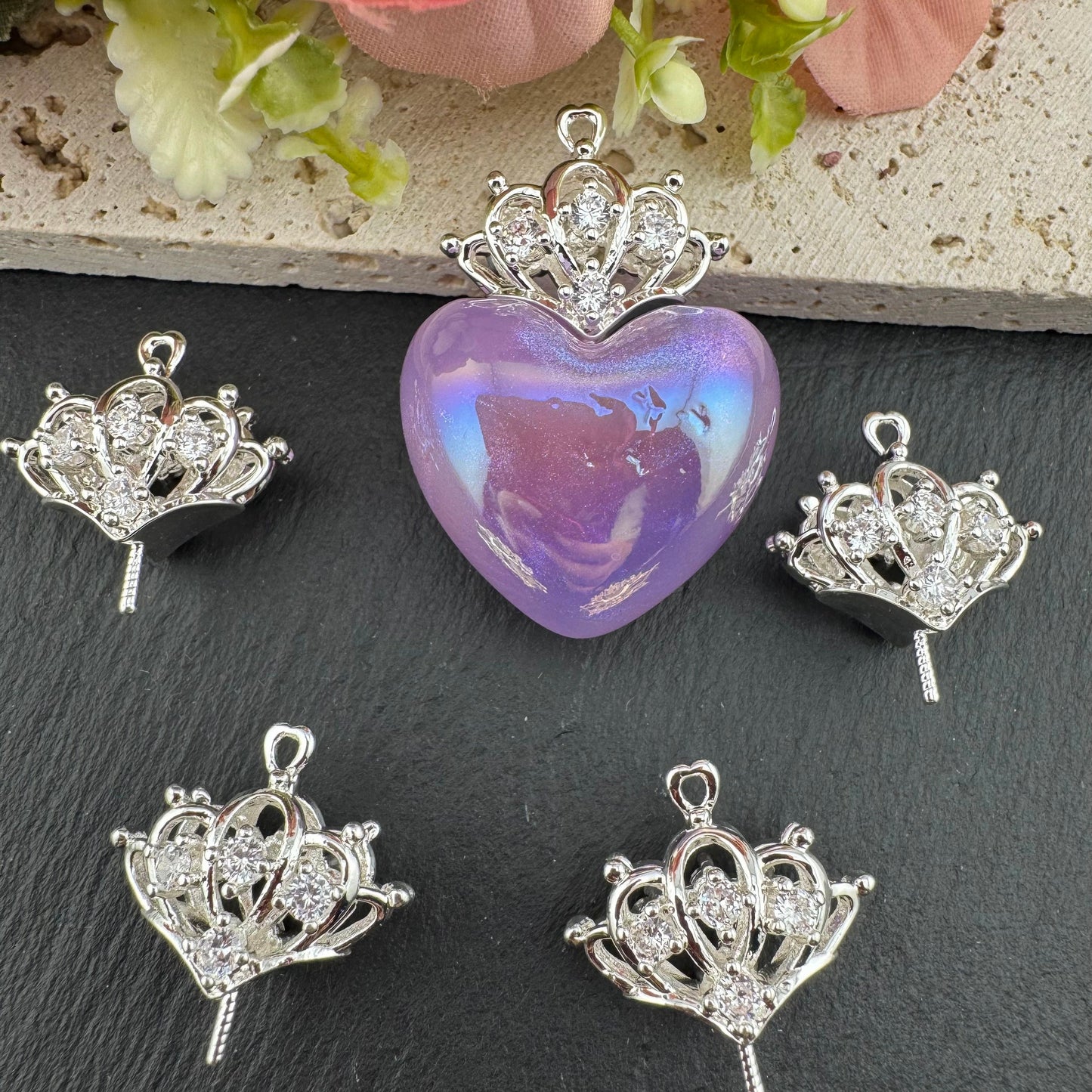 FS4636-Heart Crwon Metal Diamond Pin