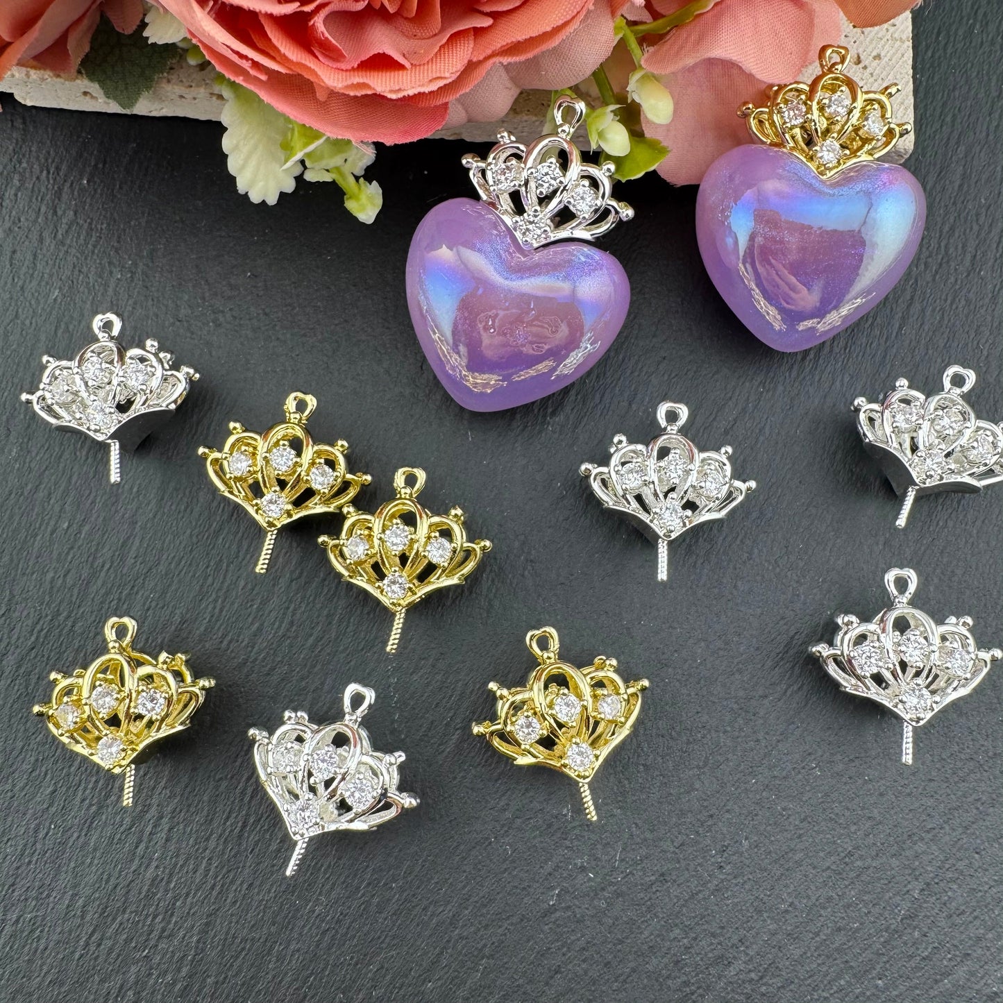 FS4636-Heart Crwon Metal Diamond Pin