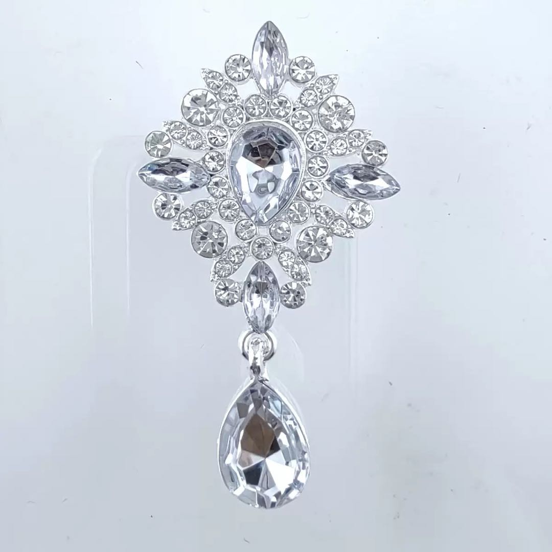 FS4354-65*36.5mm Diamond - Studded Gemstones, Alloy Charms