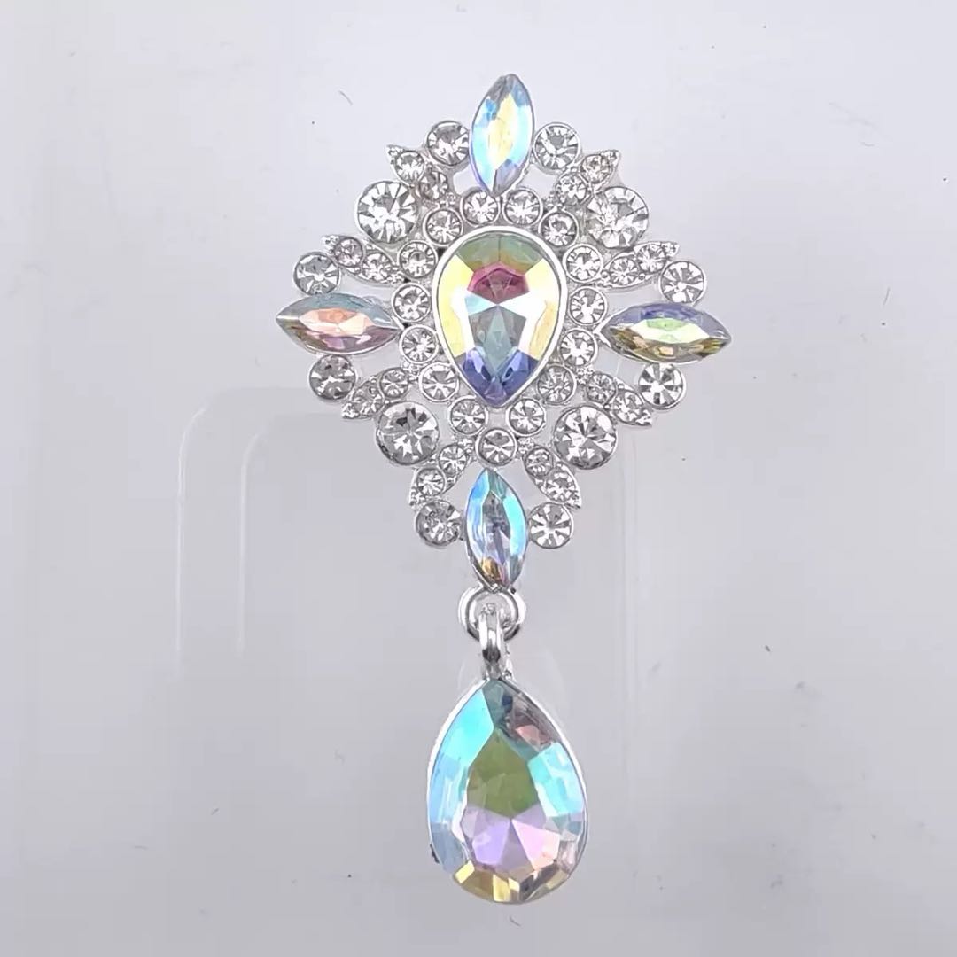 FS4354-65*36.5mm Diamond - Studded Gemstones, Alloy Charms