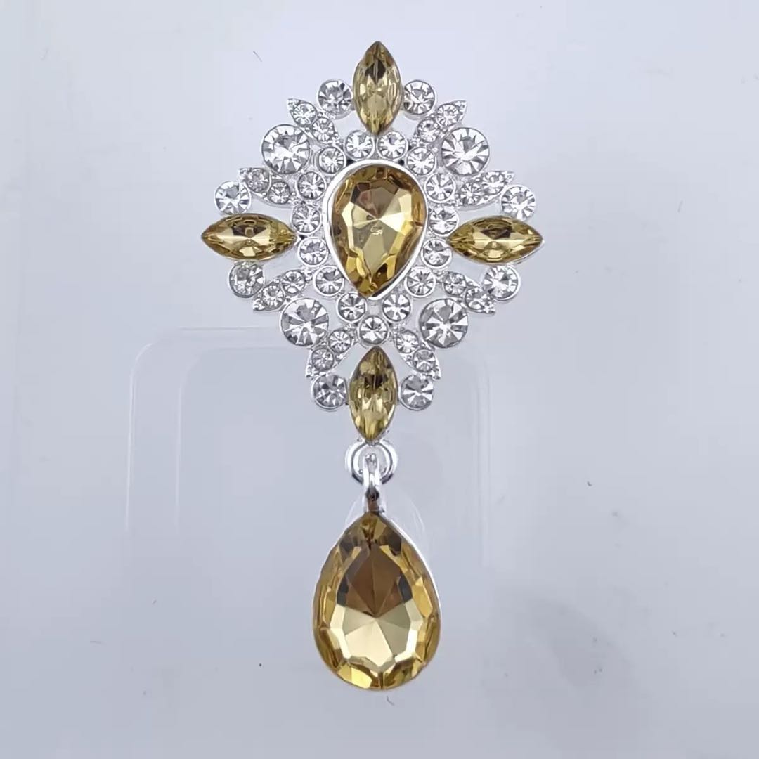 FS4354-65*36.5mm Diamond - Studded Gemstones, Alloy Charms