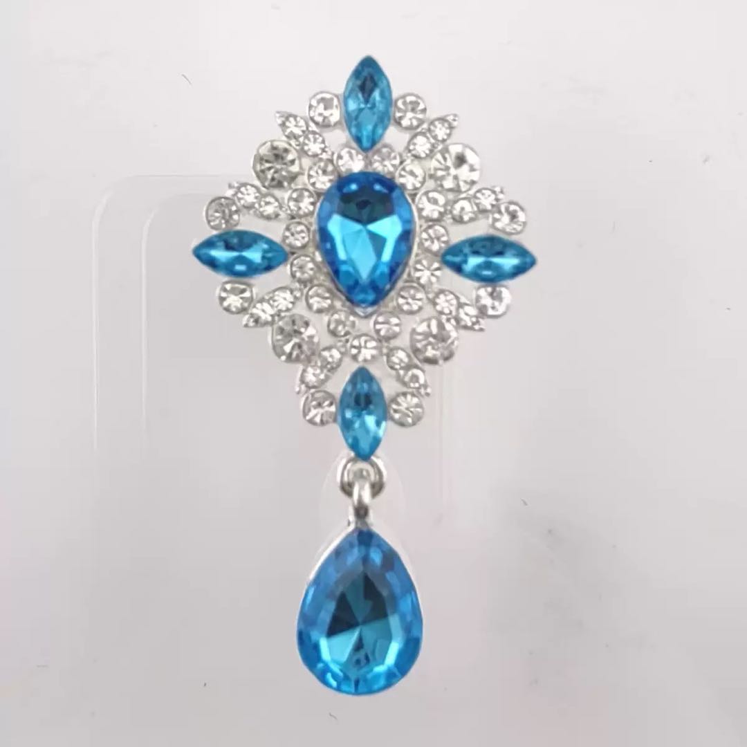 FS4354-65*36.5mm Diamond - Studded Gemstones, Alloy Charms