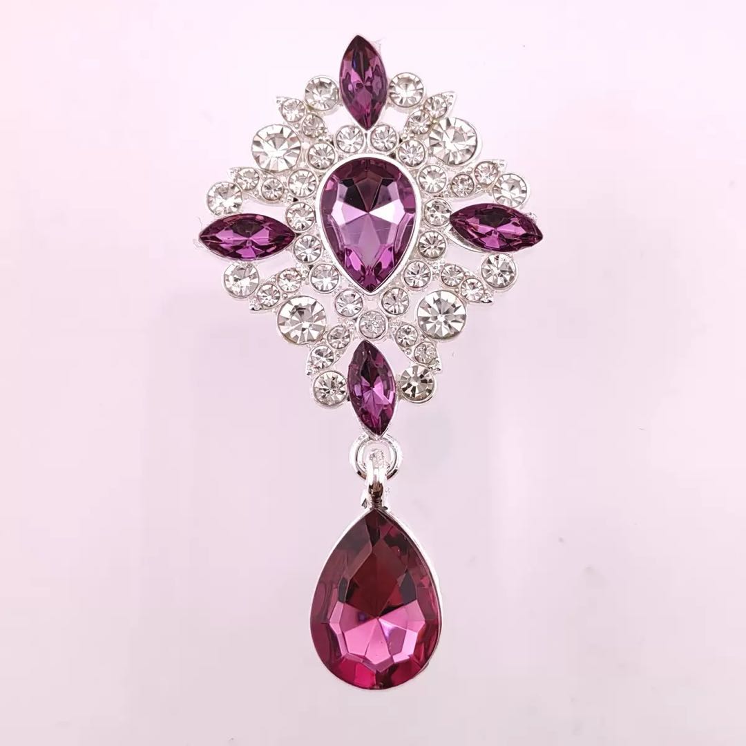FS4354-65*36.5mm Diamond - Studded Gemstones, Alloy Charms
