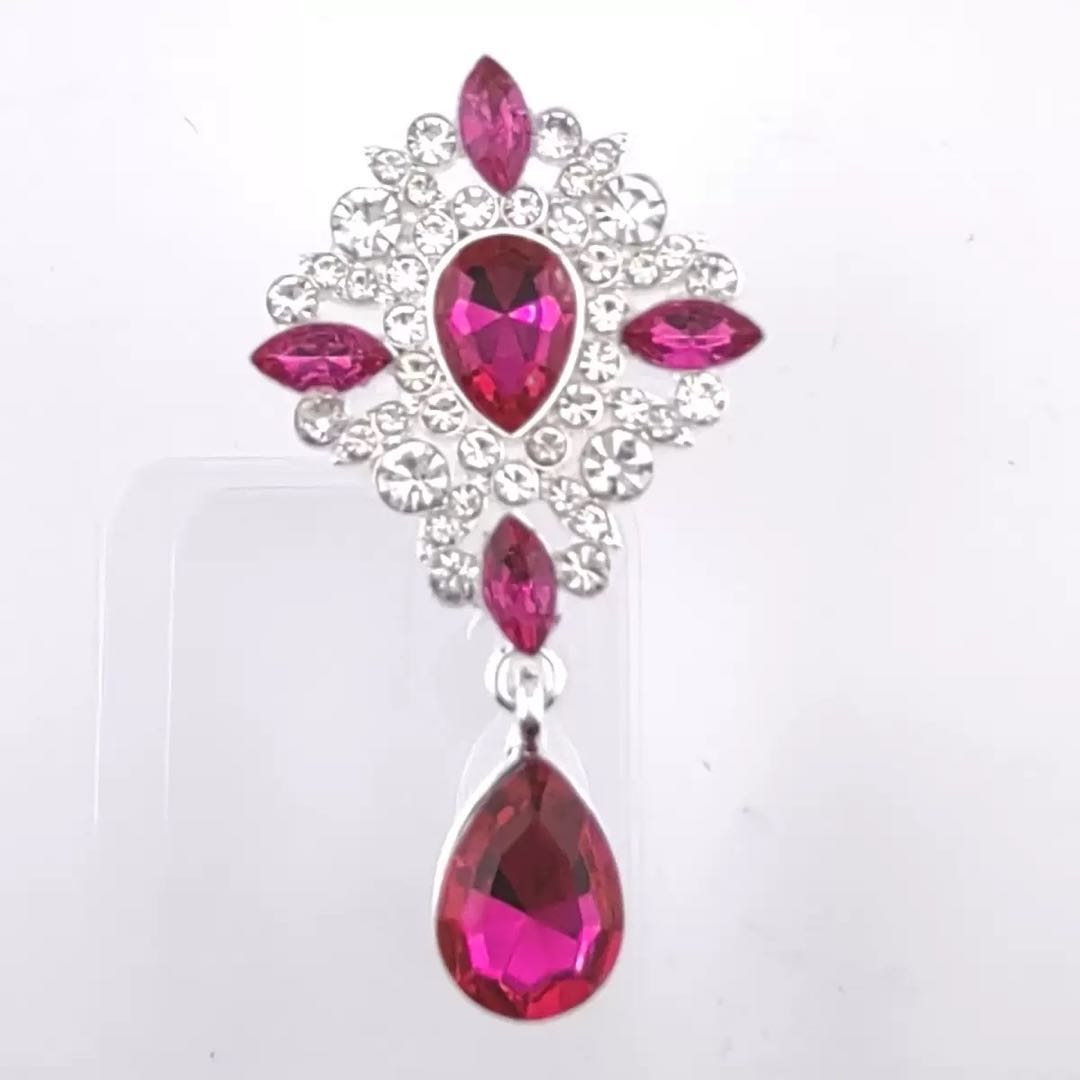 FS4354-65*36.5mm Diamond - Studded Gemstones, Alloy Charms