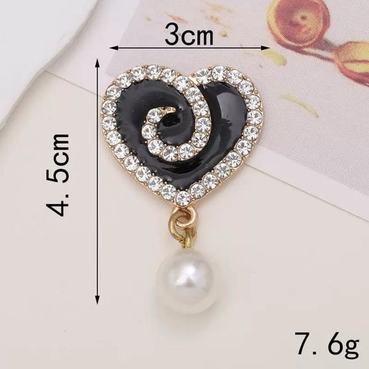 FS3310- Heart Diamonds Charms, Love - shaped Diamond - studded Pendant